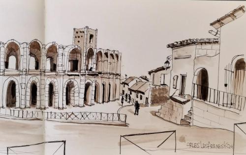 Arènes Arles Encre de Chine