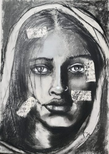 Cri de Femme Fusain 30/40cm