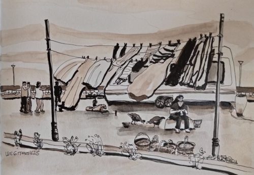 008 Croquis sur place GITANS Encre de Chine (3)